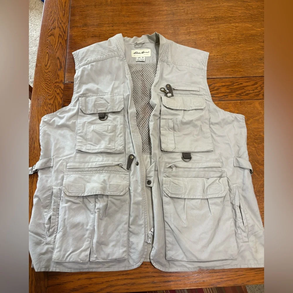 Eddie Bauer Fishing Vest Men’s XL Multi Pocket Utility Outdoor Travel